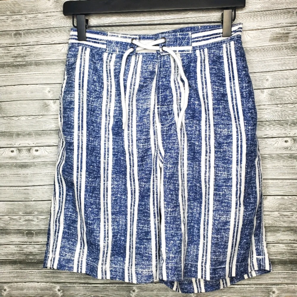 Trunks Surf & Swim Co Blue Striped Swim Trunks Size Small